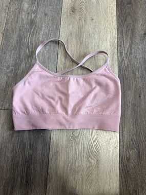 Seamless Pink Bralette with Cross-Back Straps